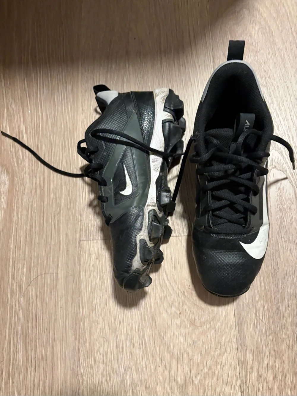 Nike Alpha Menace 4 Shark football cleats in a black colorway